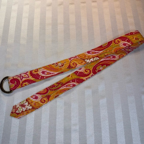 J Crew Cotton Quilted Boho Pastel Paisley Belt Med/Large Women’s - Picture 1 of 12